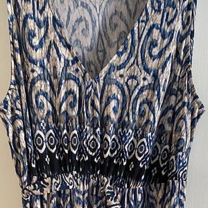 R & M Richard’s Plus Size 2X Sleeveless Blue Knit Dress EUC